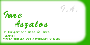 imre aszalos business card